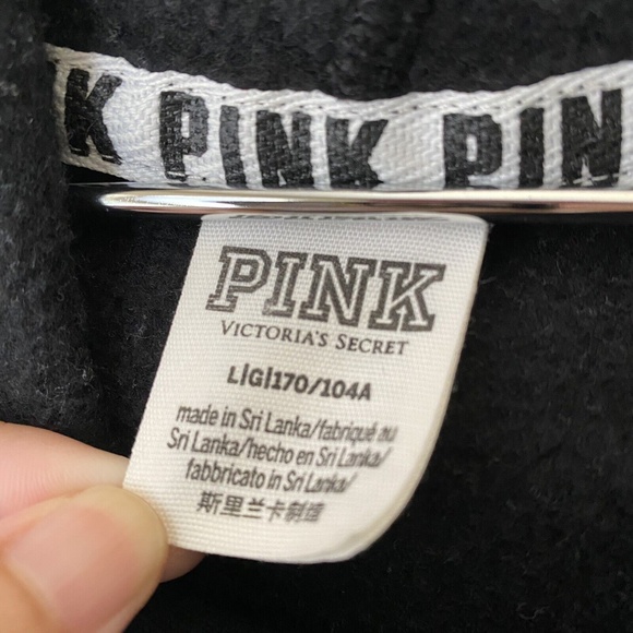 Pink Victoria's Secret Womens Bling Watercolor Hooded Pullover Sweater Size L - Picture 6 of 7